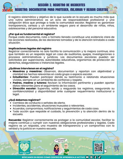 BITÁCORA PARA LA PREVENCIÓN, REGISTRO Y ATENCIÓN DE INCIDENCIAS Y ACOSO ESCOLAR en PDF