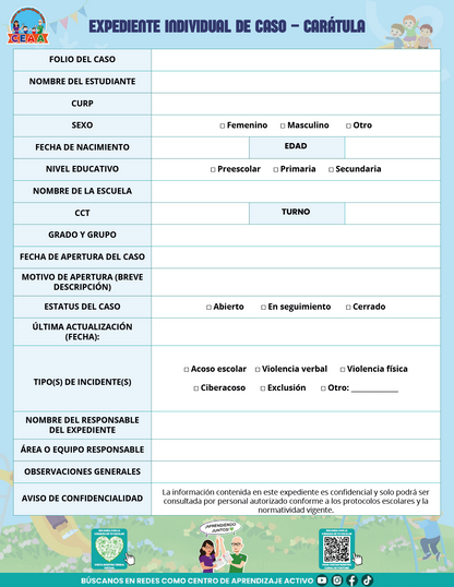 BITÁCORA PARA LA PREVENCIÓN, REGISTRO Y ATENCIÓN DE INCIDENCIAS Y ACOSO ESCOLAR en PDF