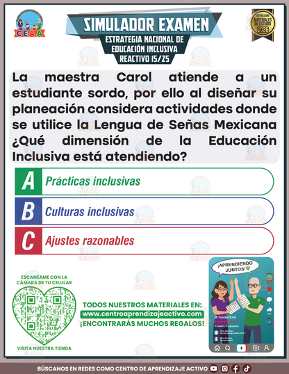Simulador de Examen - Estrategia Nacional de Educación Inclusiva en PDF