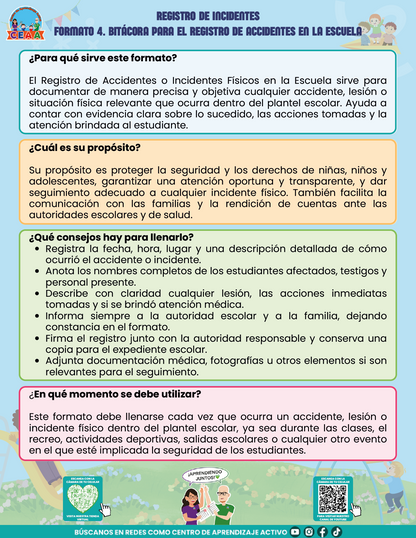 BITÁCORA PARA LA PREVENCIÓN, REGISTRO Y ATENCIÓN DE INCIDENCIAS Y ACOSO ESCOLAR en PDF