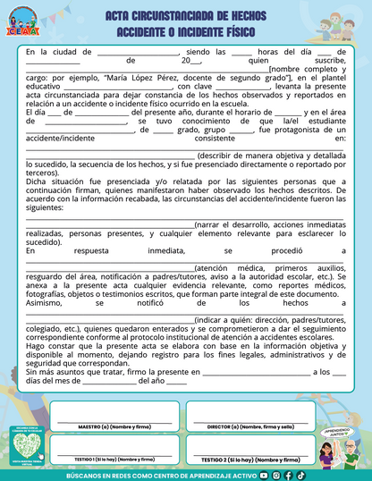 BITÁCORA PARA LA PREVENCIÓN, REGISTRO Y ATENCIÓN DE INCIDENCIAS Y ACOSO ESCOLAR en PDF