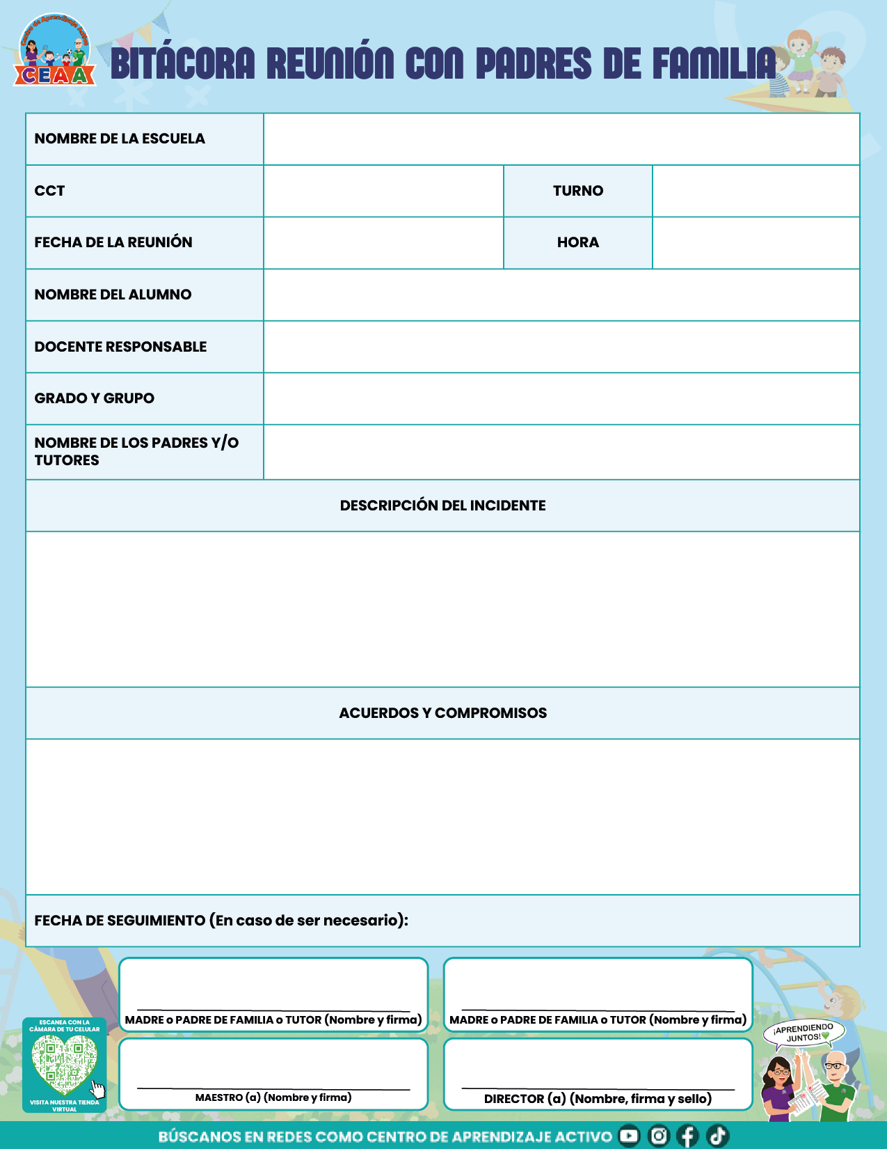 BITÁCORA PARA LA PREVENCIÓN, REGISTRO Y ATENCIÓN DE INCIDENCIAS Y ACOSO ESCOLAR en PDF