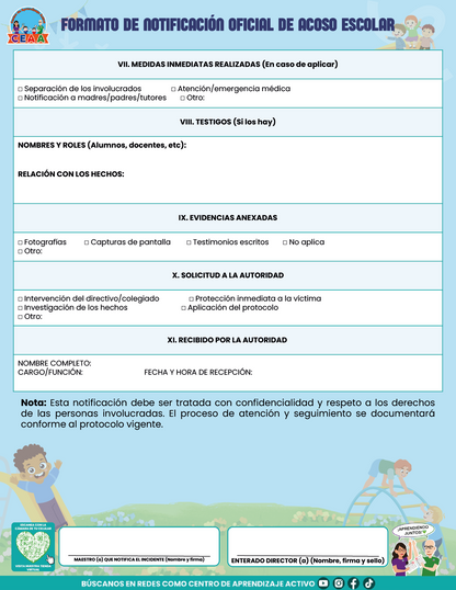 BITÁCORA PARA LA PREVENCIÓN, REGISTRO Y ATENCIÓN DE INCIDENCIAS Y ACOSO ESCOLAR en PDF