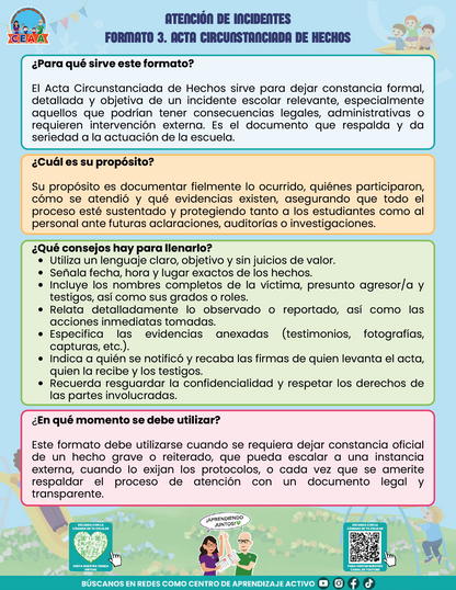 BITÁCORA PARA LA PREVENCIÓN, REGISTRO Y ATENCIÓN DE INCIDENCIAS Y ACOSO ESCOLAR en PDF