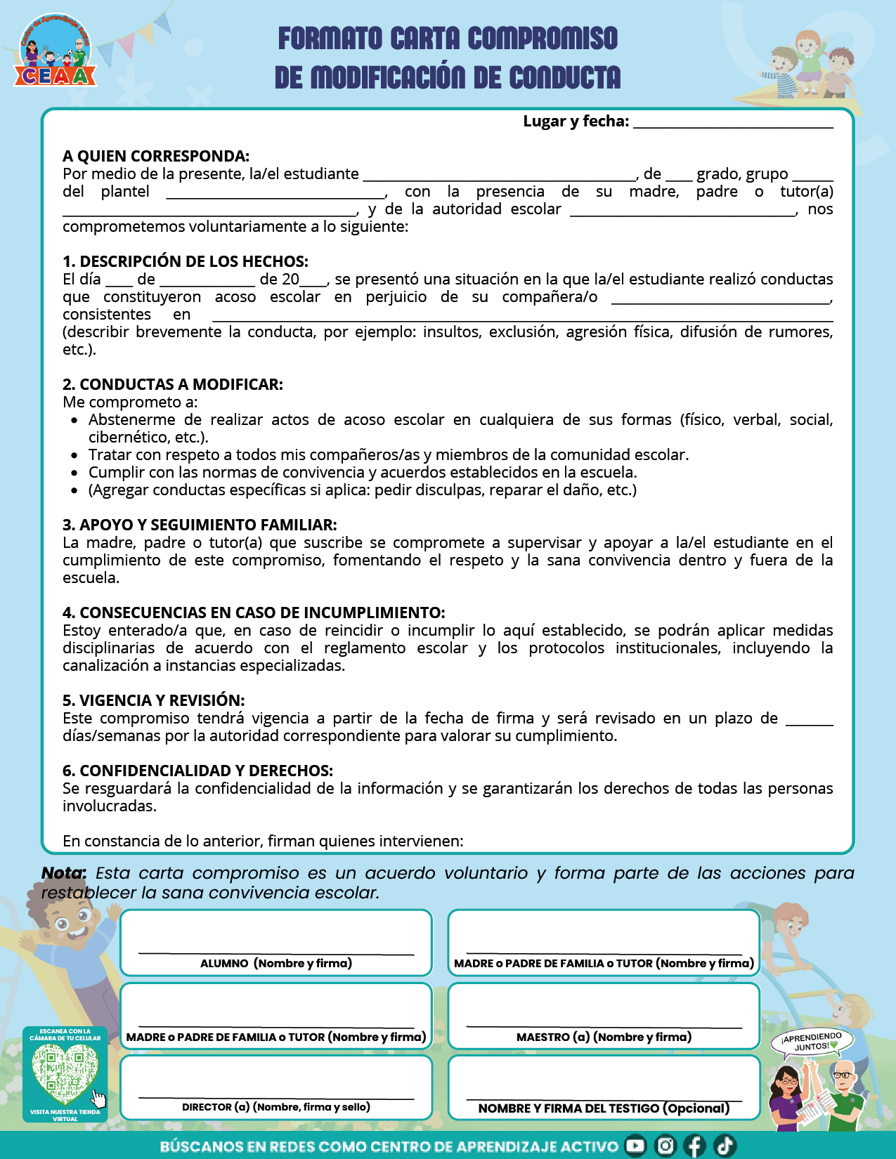 BITÁCORA PARA LA PREVENCIÓN, REGISTRO Y ATENCIÓN DE INCIDENCIAS Y ACOSO ESCOLAR en PDF
