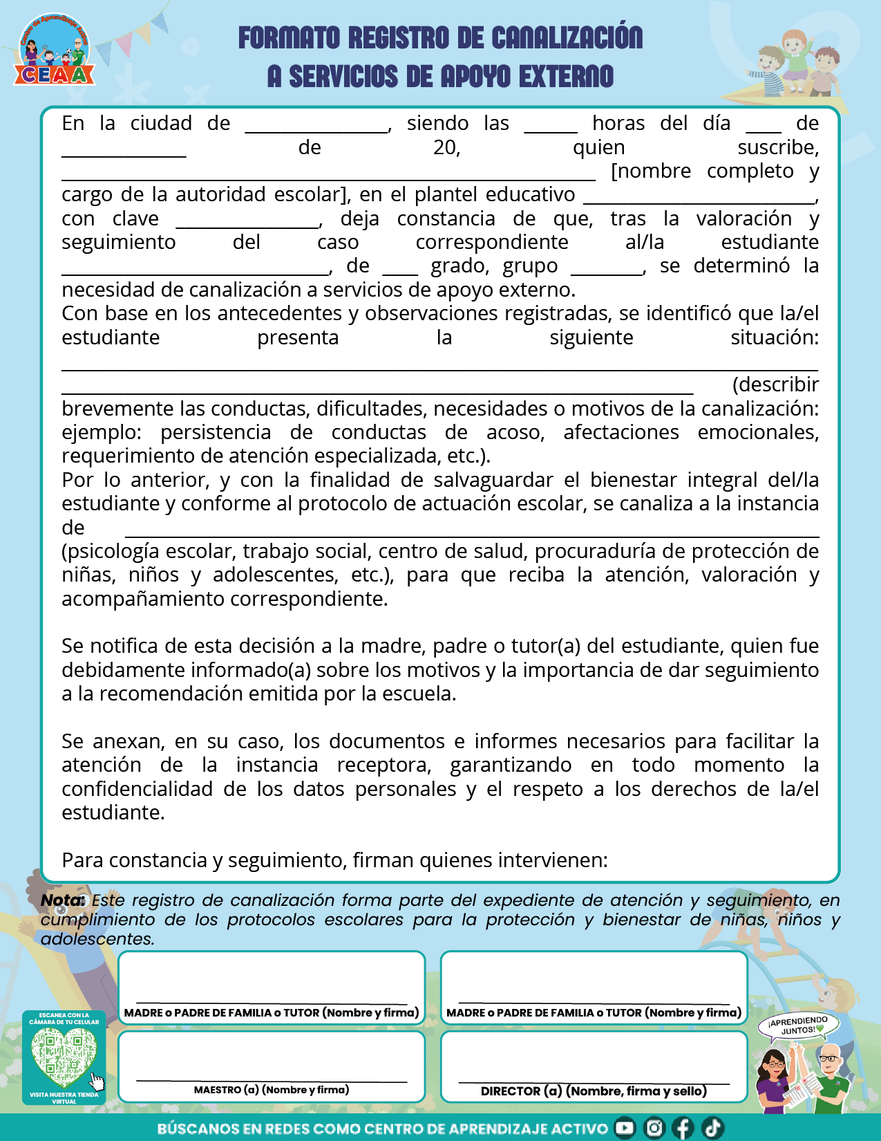 BITÁCORA PARA LA PREVENCIÓN, REGISTRO Y ATENCIÓN DE INCIDENCIAS Y ACOSO ESCOLAR en PDF