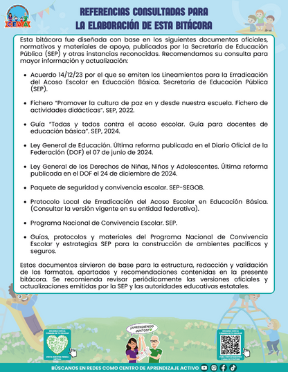 BITÁCORA PARA LA PREVENCIÓN, REGISTRO Y ATENCIÓN DE INCIDENCIAS Y ACOSO ESCOLAR en PDF