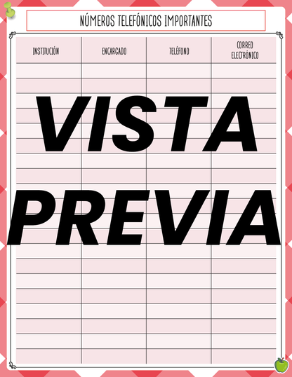 Agenda Manzana SUPERVISOR Primaria