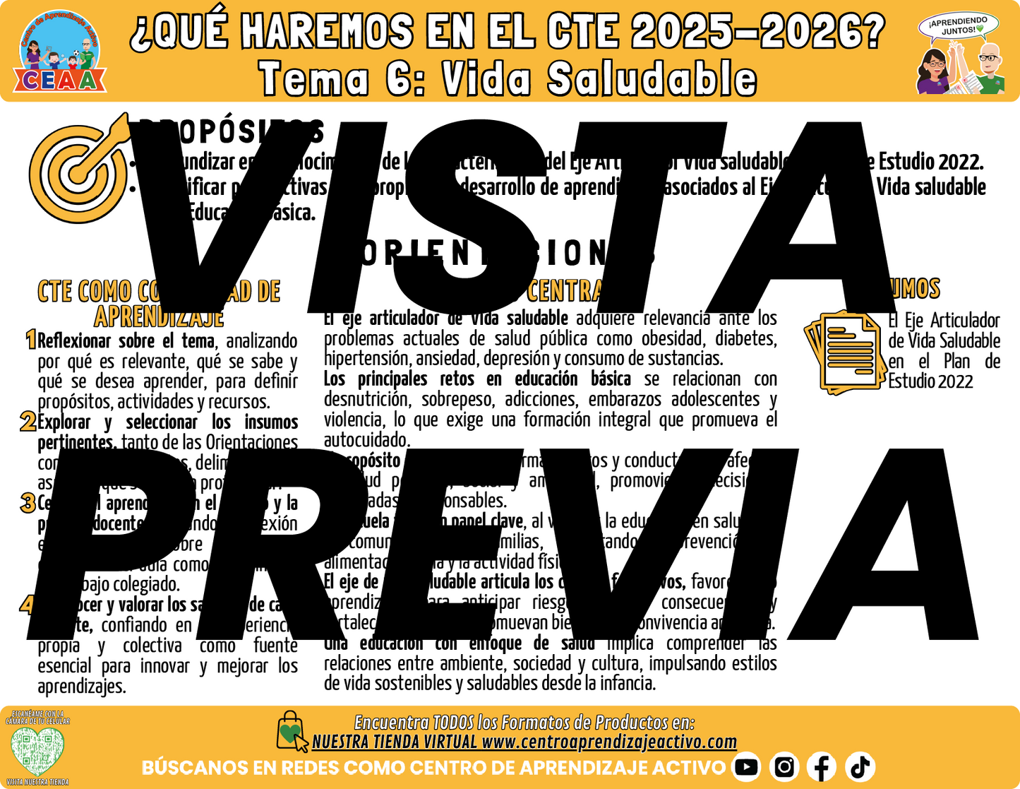 Infografía ¿Qué Haremos en la Sesión CTE? TEMA 6: VIDA SALUDABLE