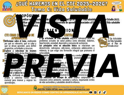 Infografía ¿Qué Haremos en la Sesión CTE? TEMA 6: VIDA SALUDABLE