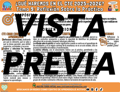 Infografía ¿Qué Haremos en la Sesión CTE? TEMA 9: REFLEXIÓN SOBRE LA PRÁCTICA