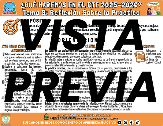 Infografía ¿Qué Haremos en la Sesión CTE? TEMA 9: REFLEXIÓN SOBRE LA PRÁCTICA