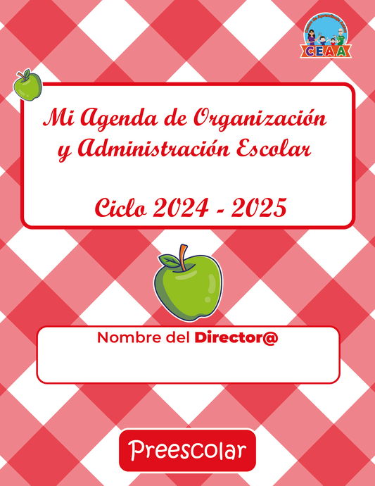 Agenda Roja DIRECTOR Preescolar Ciclo Escolar 2024 - 2025 en PDF