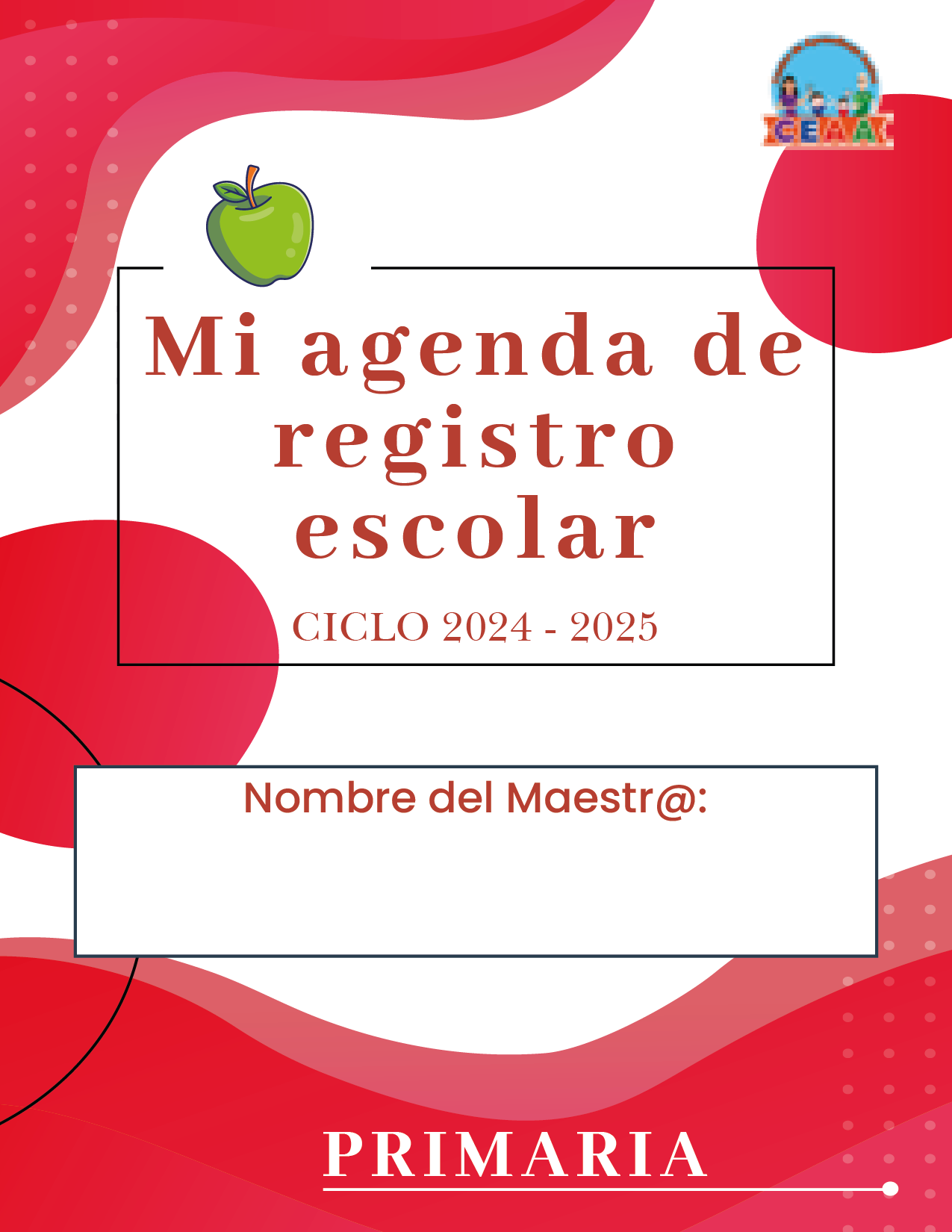 Agenda Rosa MAESTRO Primaria Ciclo Escolar 2024 - 2025 en PDF