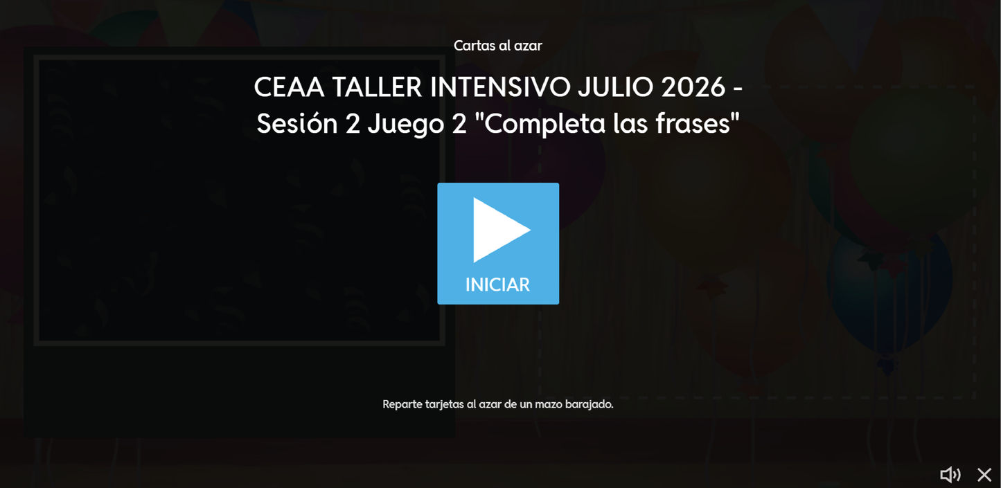 3 Juegos Interactivos Taller Intensivo Sesión 2 Espacios 3 y 4 Julio 2026 (Requieren conexión a internet)