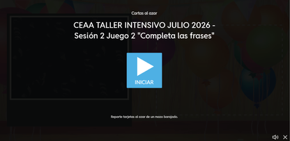 3 Juegos Interactivos Taller Intensivo Sesión 2 Espacios 3 y 4 Julio 2026 (Requieren conexión a internet)