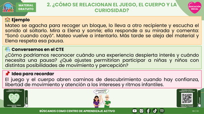 Resumen CTE del Tema 2 Educación Inicial:  EXPLORACIÓN E INVESTIGACIÓN DEL MUNDO EN EDUCACIÓN INICIAL ¿CÓMO ACOMPAÑAR LA CURIOSIDAD DESDE LAS PRIMERAS EXPERIENCIAS? en PDF