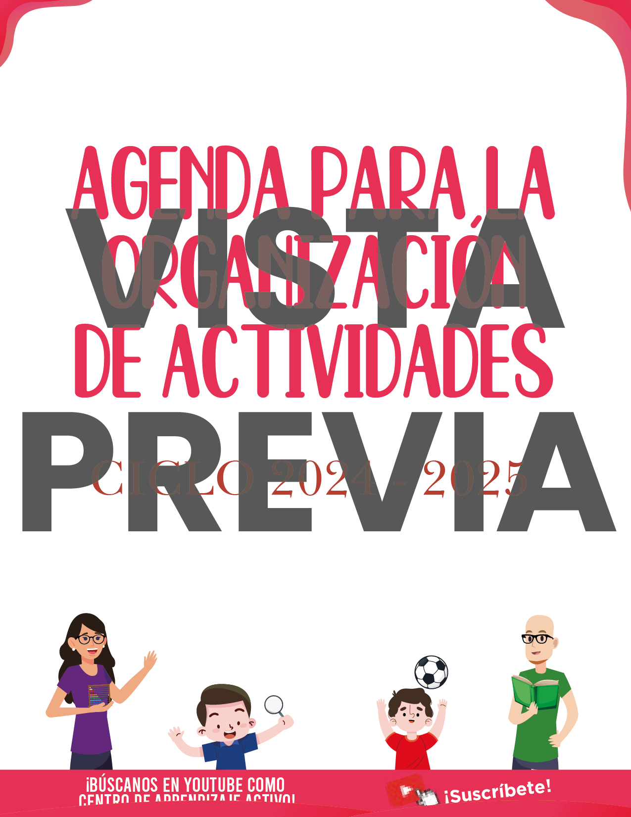 Agenda Rosa MAESTRO Primaria Ciclo Escolar 2024 - 2025 en PDF