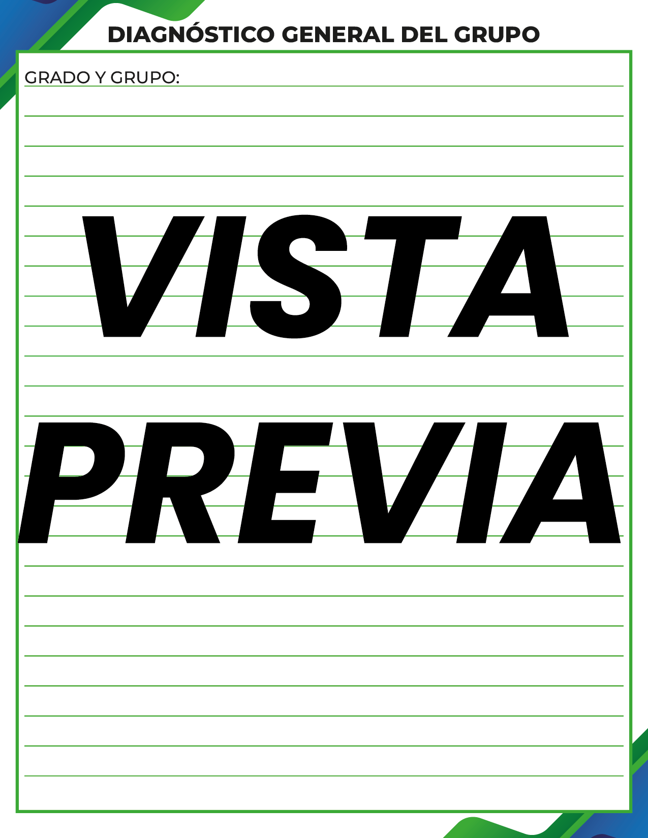 Agenda Formal Verde-azul DIRECTOR Preescolar