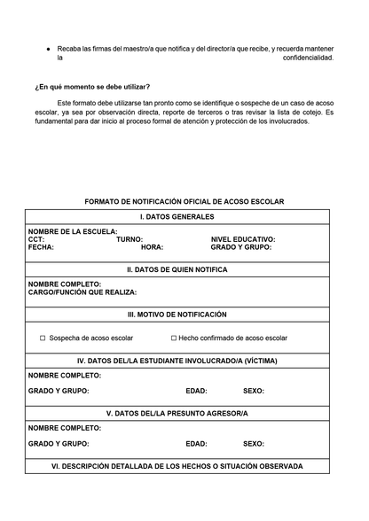 BITÁCORA PARA LA PREVENCIÓN, REGISTRO Y ATENCIÓN DE INCIDENCIAS Y ACOSO ESCOLAR (Editable en Word, se incluye en el paquete del tema 3 y 4)