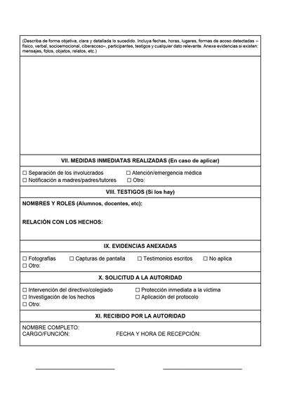 BITÁCORA PARA LA PREVENCIÓN, REGISTRO Y ATENCIÓN DE INCIDENCIAS Y ACOSO ESCOLAR (Editable en Word, se incluye en el paquete del tema 3 y 4)