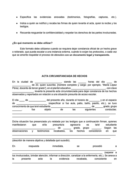 BITÁCORA PARA LA PREVENCIÓN, REGISTRO Y ATENCIÓN DE INCIDENCIAS Y ACOSO ESCOLAR (Editable en Word, se incluye en el paquete del tema 3 y 4)