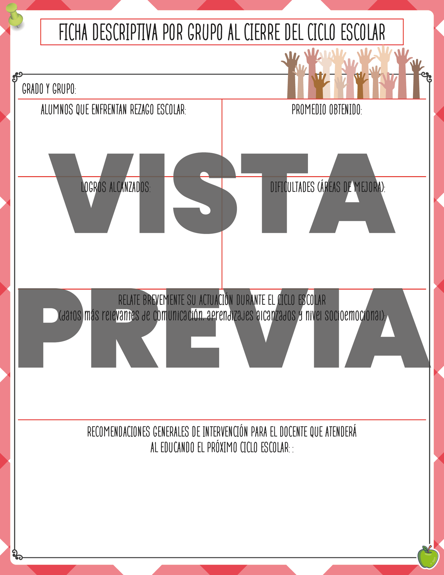Agenda Roja DIRECTOR Preescolar Ciclo Escolar 2024 - 2025 en PDF