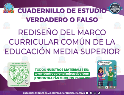 Cuadernillo de Estudio - Rediseño del Marco Curricular Común de la Educación Media Superior - Verdadero o Falso Media Superior