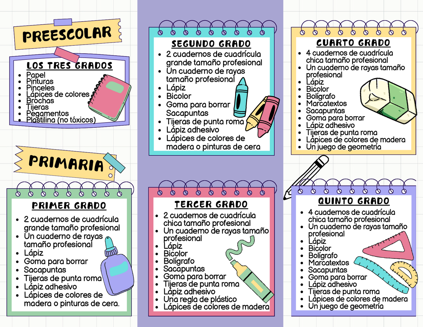 Tríptico LA LISTA DE ÚTILES ESCOLARES (Editable en PowerPoint)