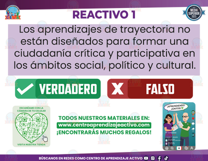 Cuadernillo de Estudio - Rediseño del Marco Curricular Común de la Educación Media Superior - Verdadero o Falso Media Superior