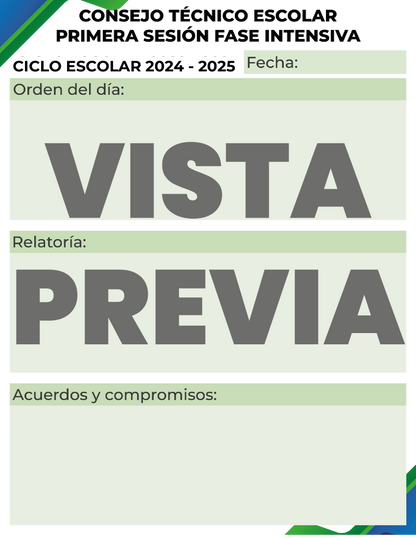 Agenda Formal SUPERVISOR Preescolar Ciclo Escolar 2024 - 2025 en PDF