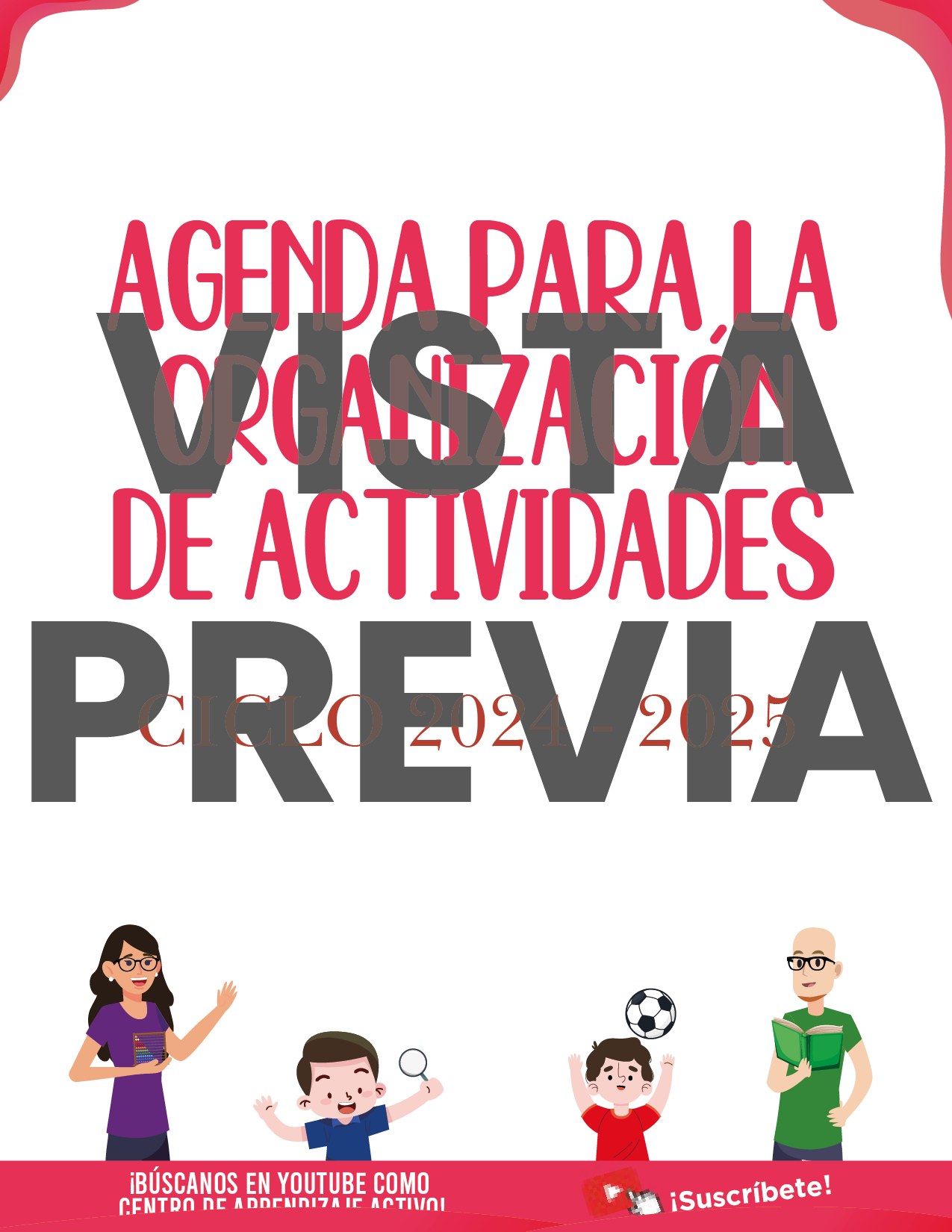 Agenda Rosa MAESTRO Secundaria Ciclo Escolar 2024 - 2025 en PDF