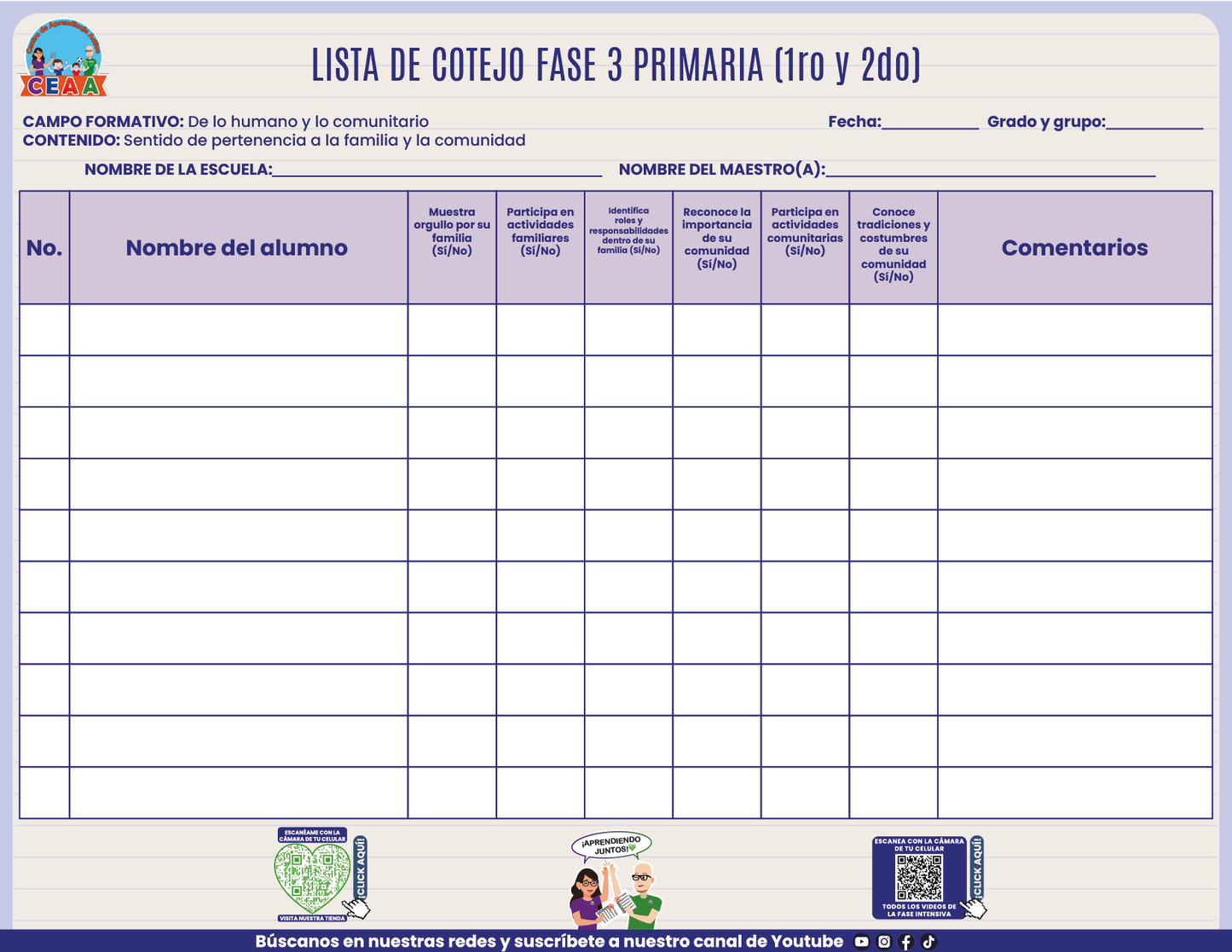 FASE 3 HYC Sentido de pertenencia a la familia y la comunidad