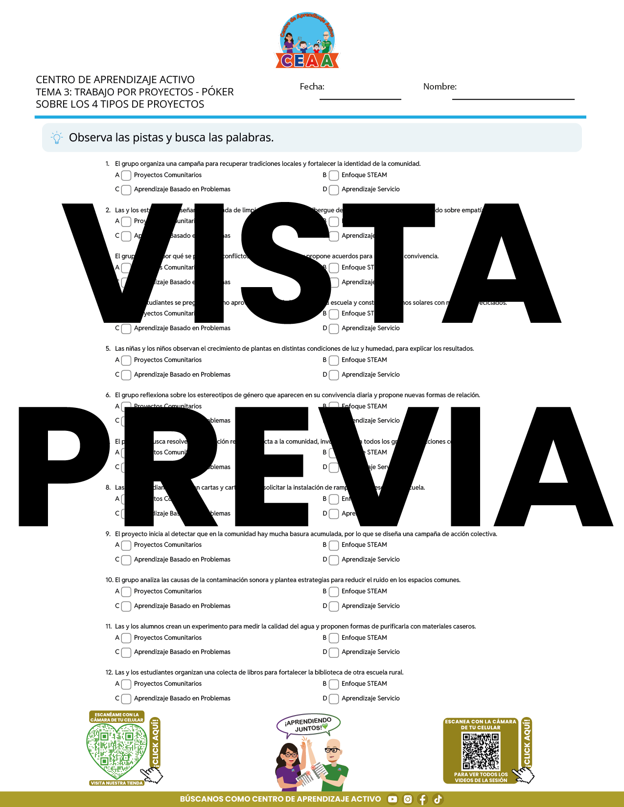 Juegos de Estudio para Imprimir CTE TEMA 3