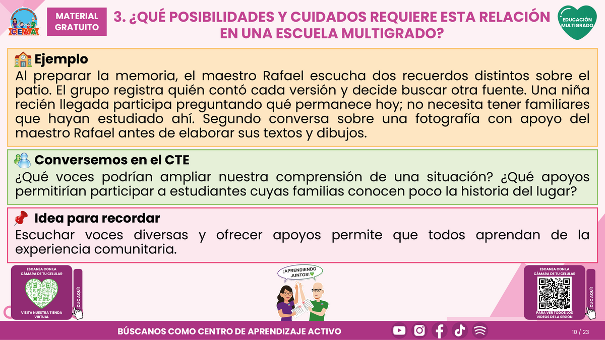 Resumen CTE del Tema 5 Educación Multigrado: LA COMUNIDAD Y EL APRENDIZAJE EN EL AULA ¿CÓMO CONSTRUIR EXPERIENCIAS CON LAS FAMILIAS Y LOS SABERES DE NUESTRO ENTORNO? en PDF