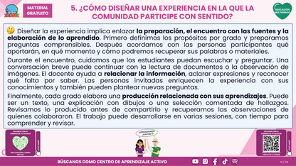 Resumen CTE del Tema 5 Educación Multigrado: LA COMUNIDAD Y EL APRENDIZAJE EN EL AULA ¿CÓMO CONSTRUIR EXPERIENCIAS CON LAS FAMILIAS Y LOS SABERES DE NUESTRO ENTORNO? en PDF