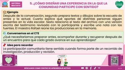 Resumen CTE del Tema 5 Educación Multigrado: LA COMUNIDAD Y EL APRENDIZAJE EN EL AULA ¿CÓMO CONSTRUIR EXPERIENCIAS CON LAS FAMILIAS Y LOS SABERES DE NUESTRO ENTORNO? en PDF