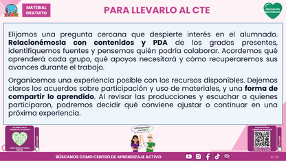Resumen CTE del Tema 5 Educación Multigrado: LA COMUNIDAD Y EL APRENDIZAJE EN EL AULA ¿CÓMO CONSTRUIR EXPERIENCIAS CON LAS FAMILIAS Y LOS SABERES DE NUESTRO ENTORNO? en PDF