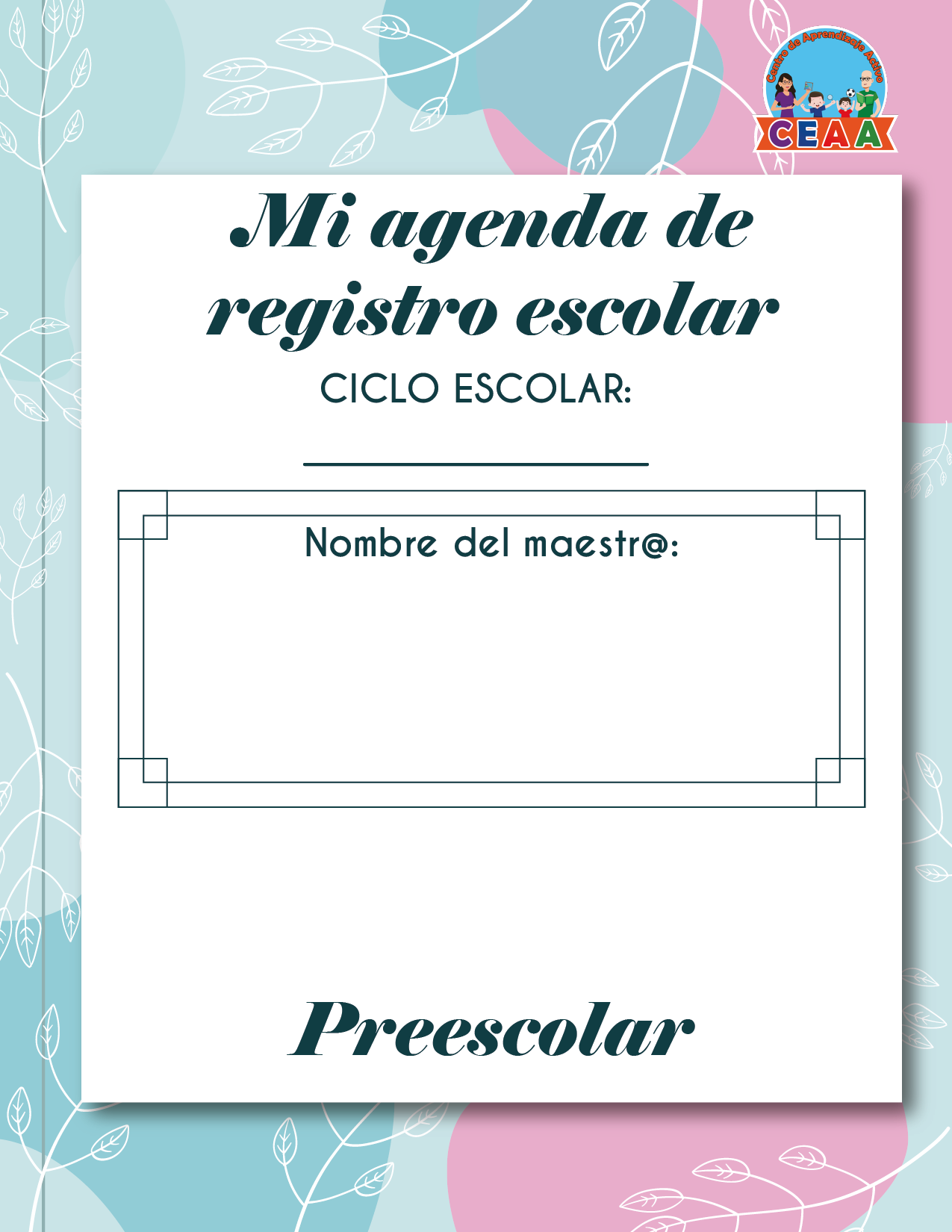 Agenda Flores MAESTRO Preescolar