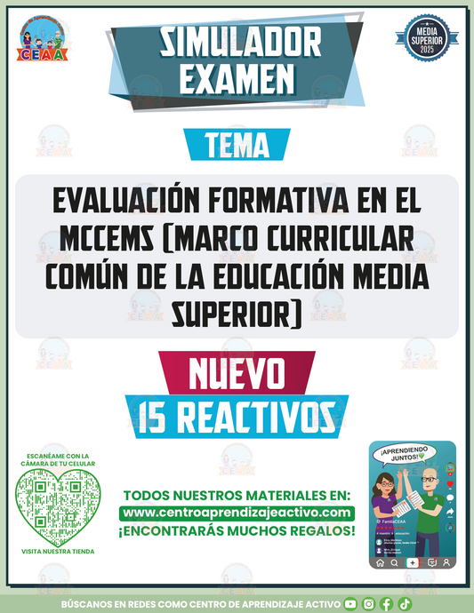 Simulador de Examen Evaluación Formativa en el MCCEMS (Marco Curricular Común de la Educación Media Superior) - Media Superior