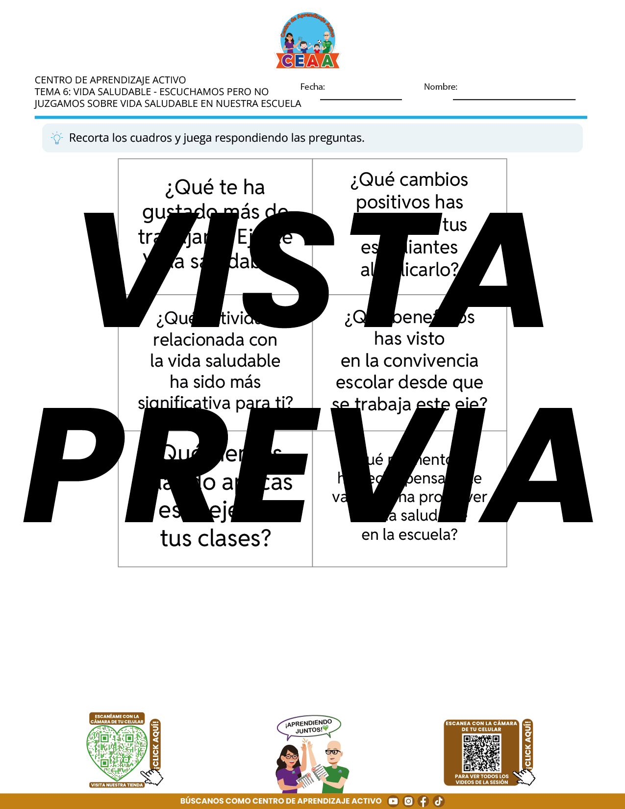 Juegos de Estudio para Imprimir CTE TEMA 6