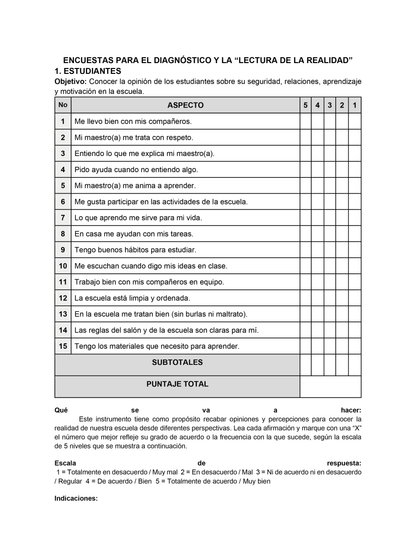 Encuestas para la Lectura de la Realidad para Directores (Editables en Word)