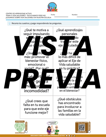 Juegos de Estudio para Imprimir CTE TEMA 6