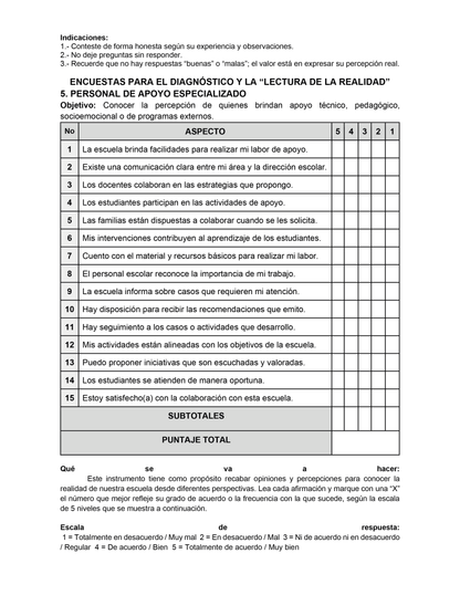 Encuestas para la Lectura de la Realidad para Directores (Editables en Word)