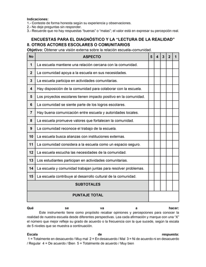 Encuestas para la Lectura de la Realidad para Directores (Editables en Word)
