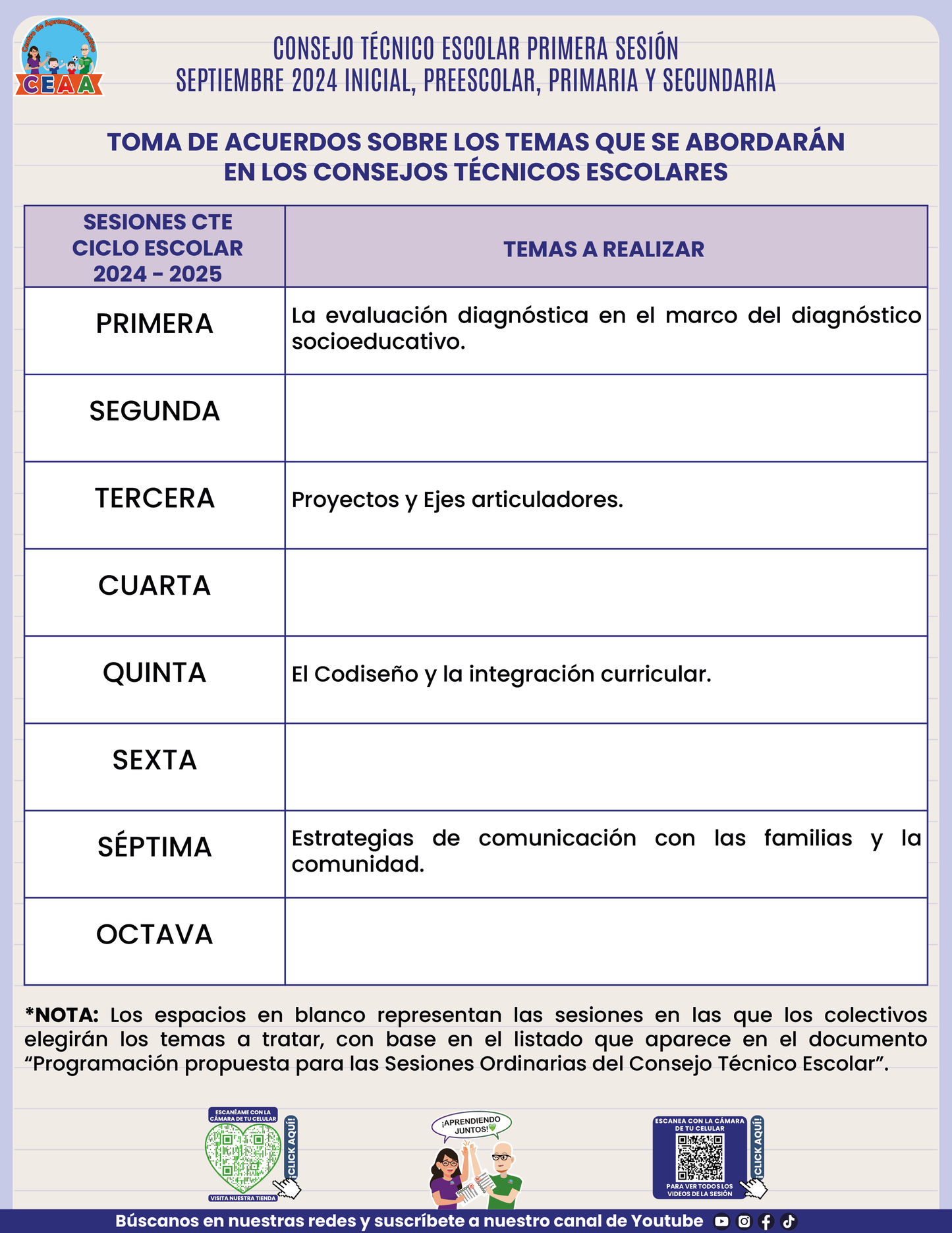 Cuadernillo de Actividades CTE Primera Sesión Septiembre 2024