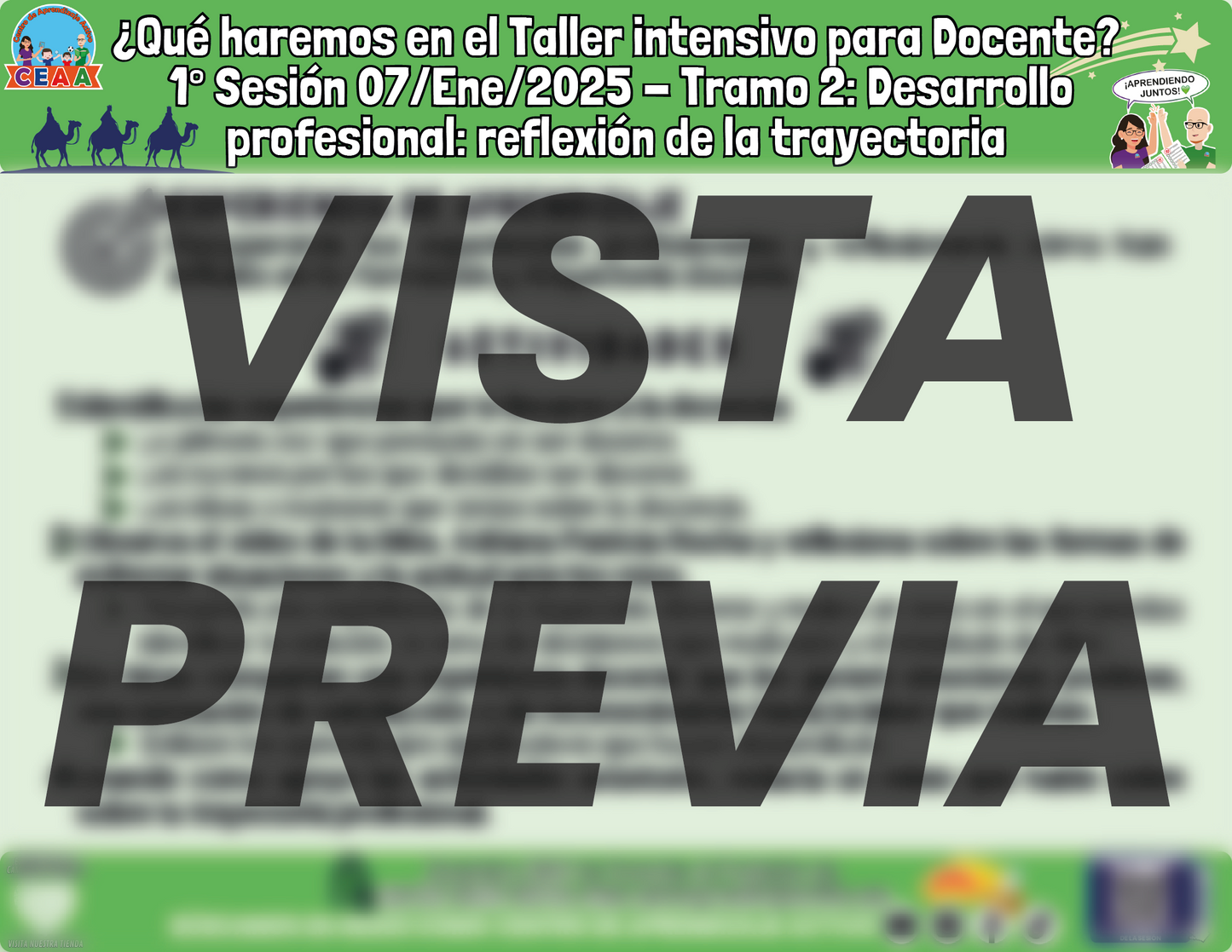 Infografía ¿Qué haremos en la Sesión Tramo 2 del Taller Intensivo? Enero 2025