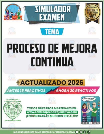 Simulador de Examen - Proceso de Mejora Continua en PDF