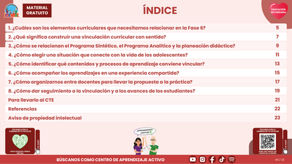 Resumen CTE del Tema 1 Educación Secundaria: VINCULACIÓN CURRICULAR EN LA FASE 6 ¿CÓMO CONECTAR LOS APRENDIZAJES Y EL TRABAJO ENTRE DOCENTES? en PDF