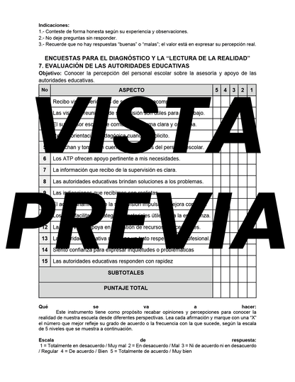 Encuestas para la Lectura de la Realidad (Editable en Word)